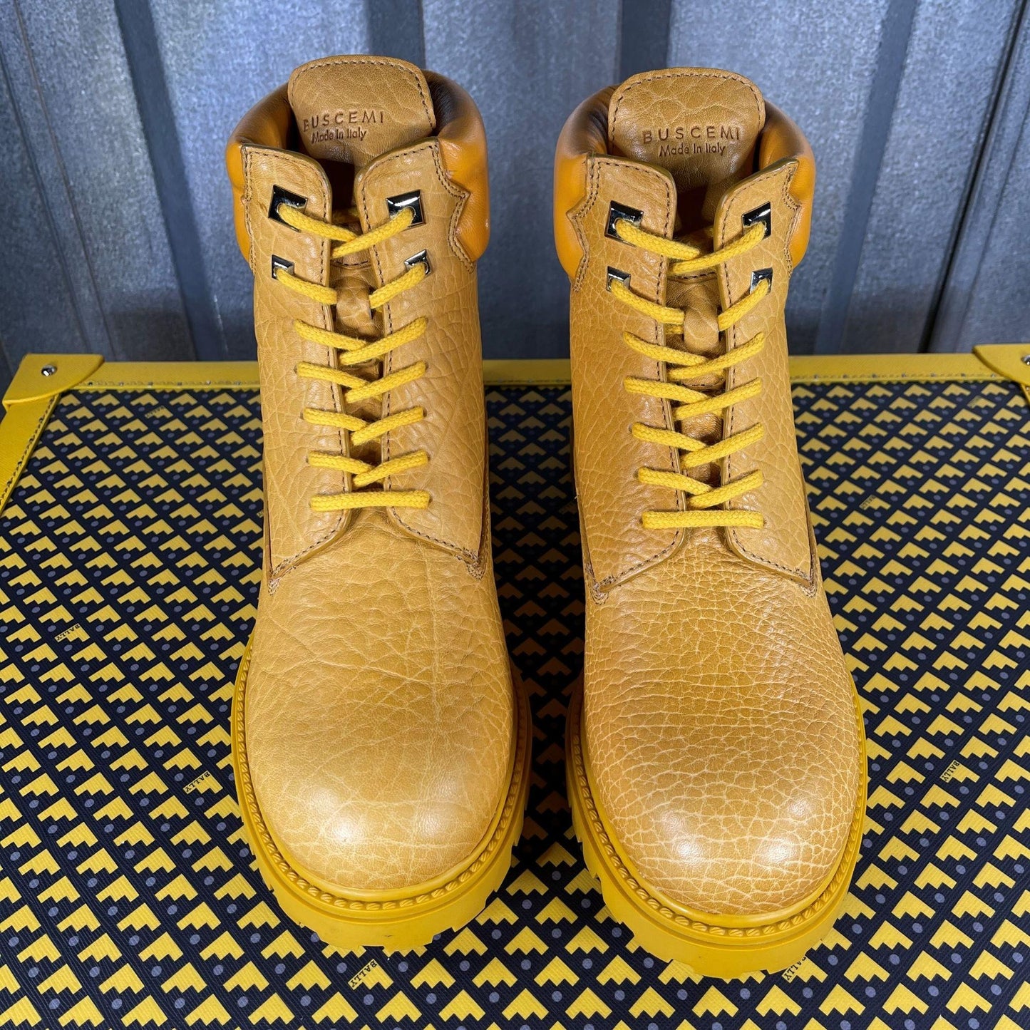 Buscemi Site Boot Yellow Leather Boots | Positivo Clothing 