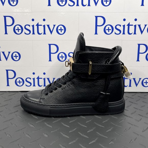 Buscemi Womens 100MM Alta  Black Leather High Top Sneaker | Positivo Clothing