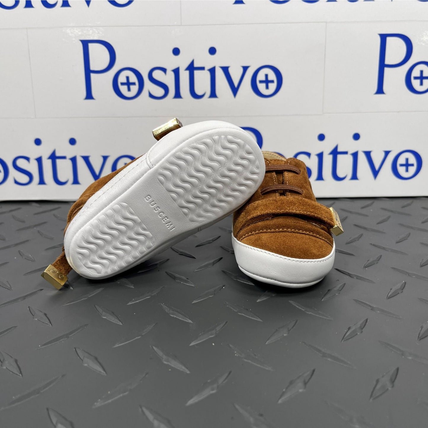 Buscemi 50MM Strap Baby Ippocastano Suede Sneakers | Positivo Clothing