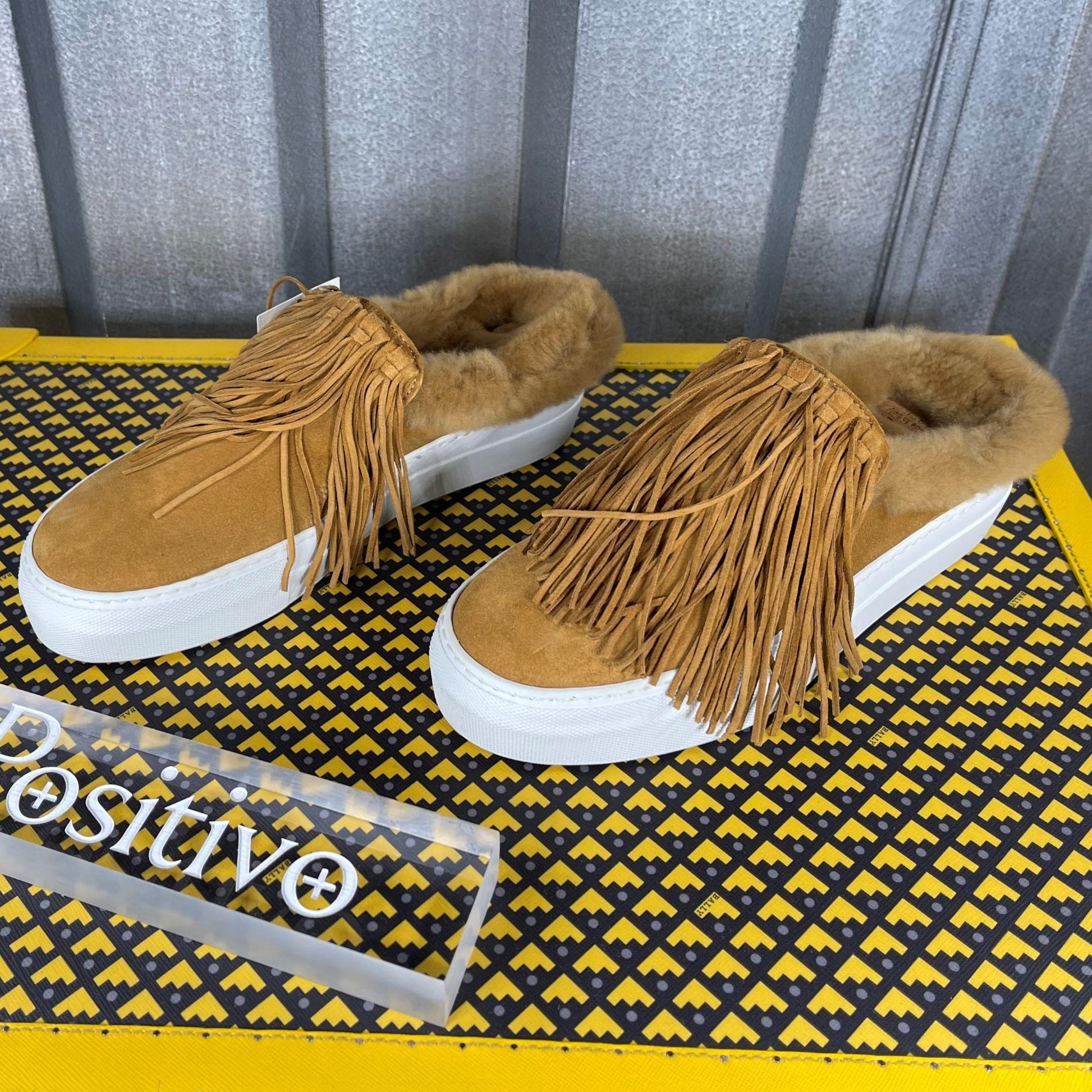 Buscemi Sabot Fringe Suede Rame Suede Sneakers | Positivo Clothing