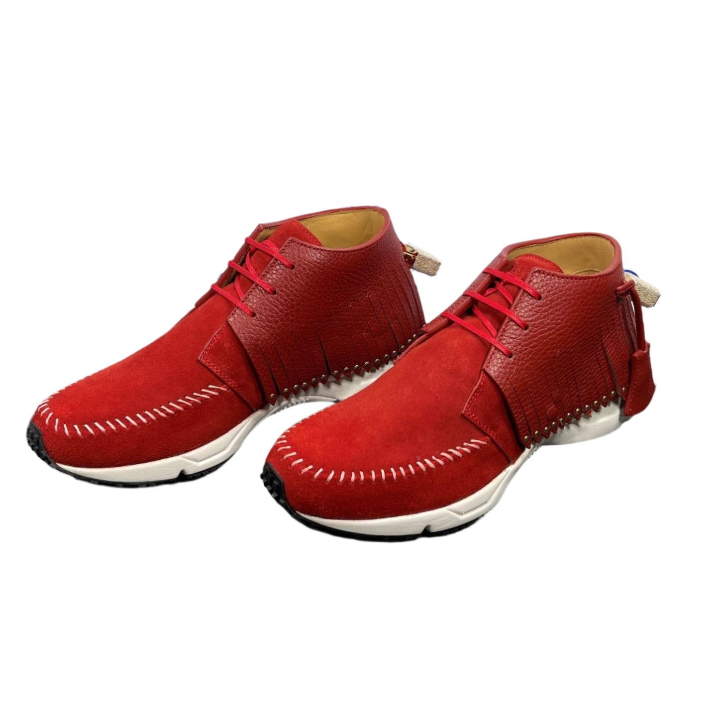 Buscemi Mens Gladiator Red/White Leather Sneakers | Positivo Clothing