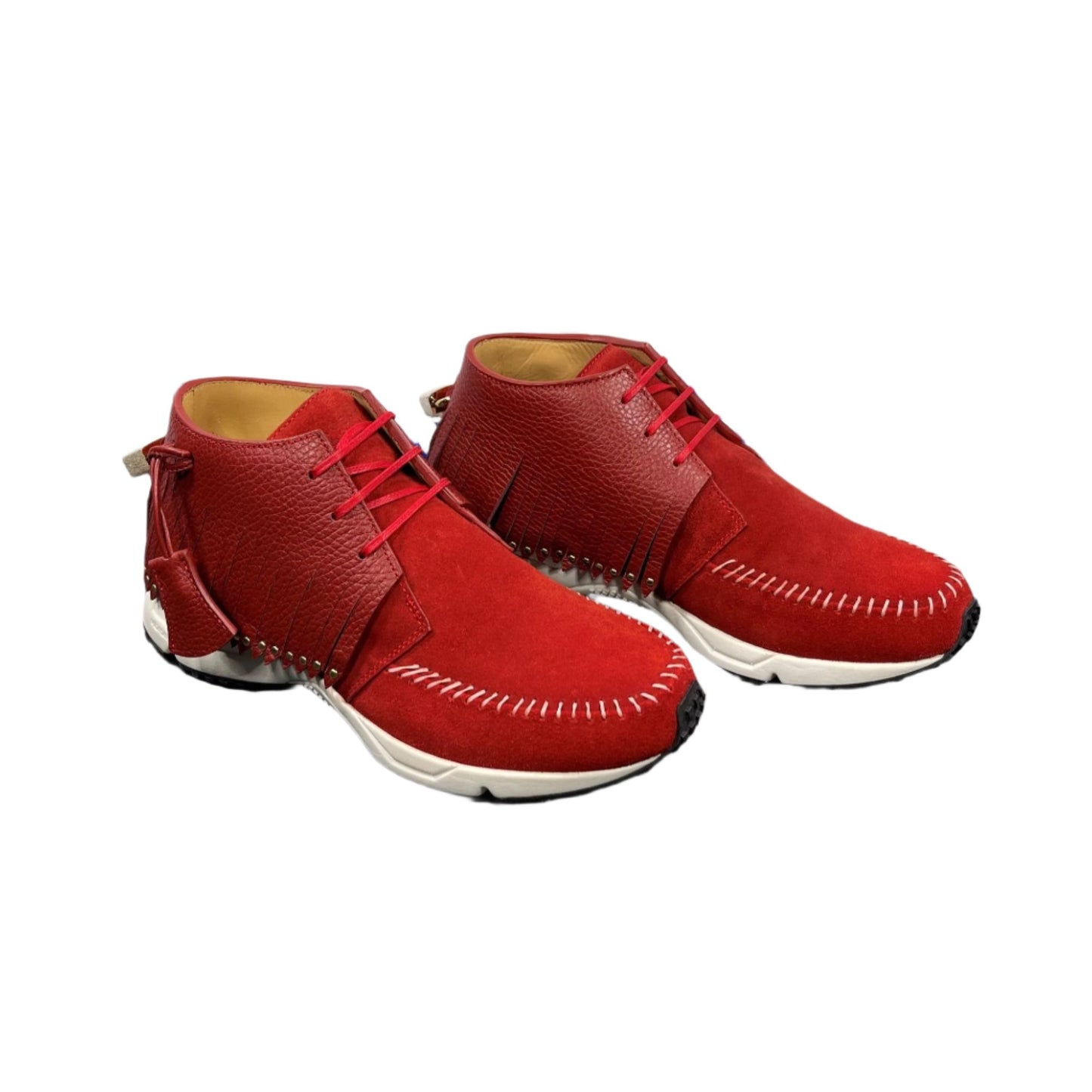 Buscemi Mens Gladiator Red/White Leather Sneakers | Positivo Clothing