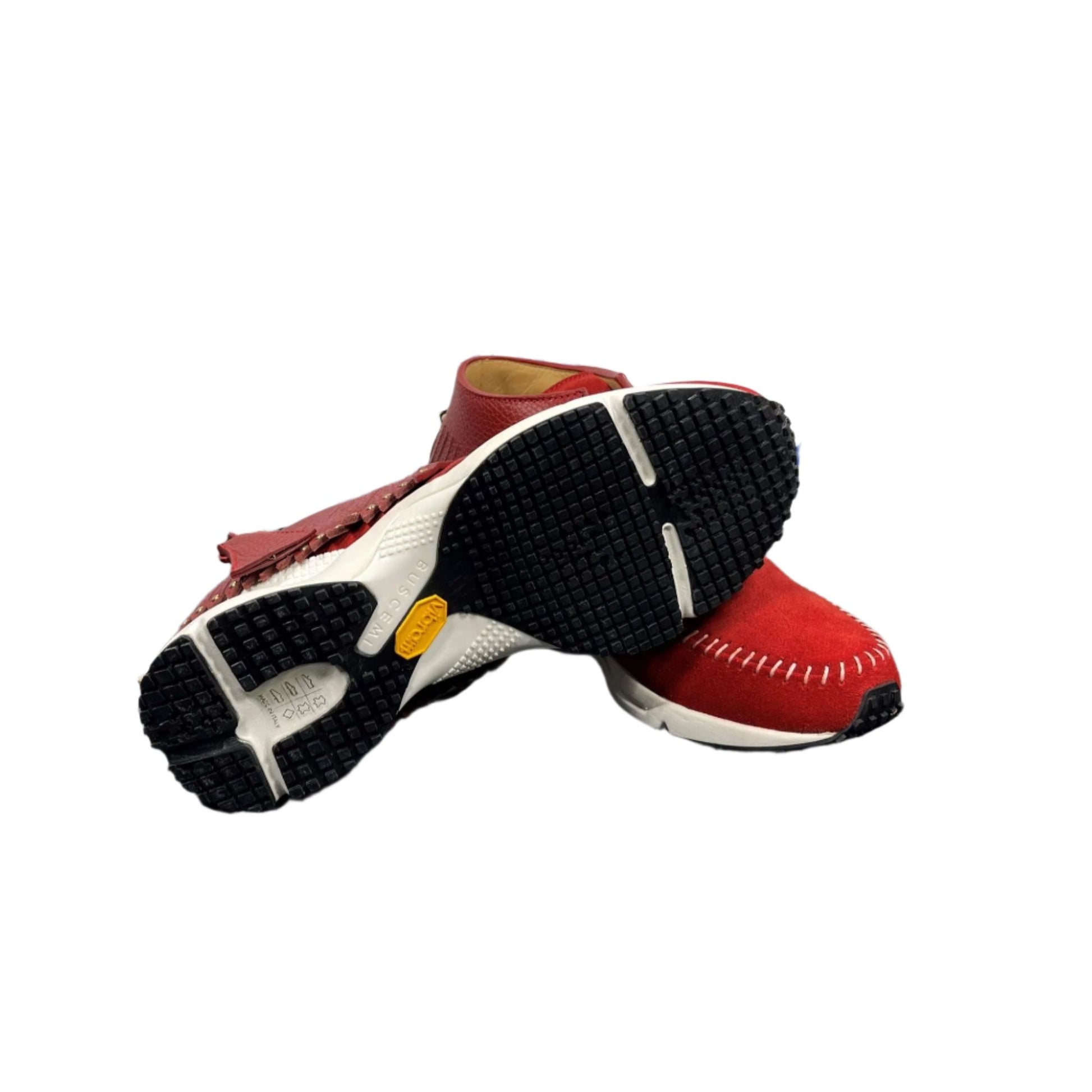 Buscemi Mens Gladiator Red/White Leather Sneakers | Positivo Clothing