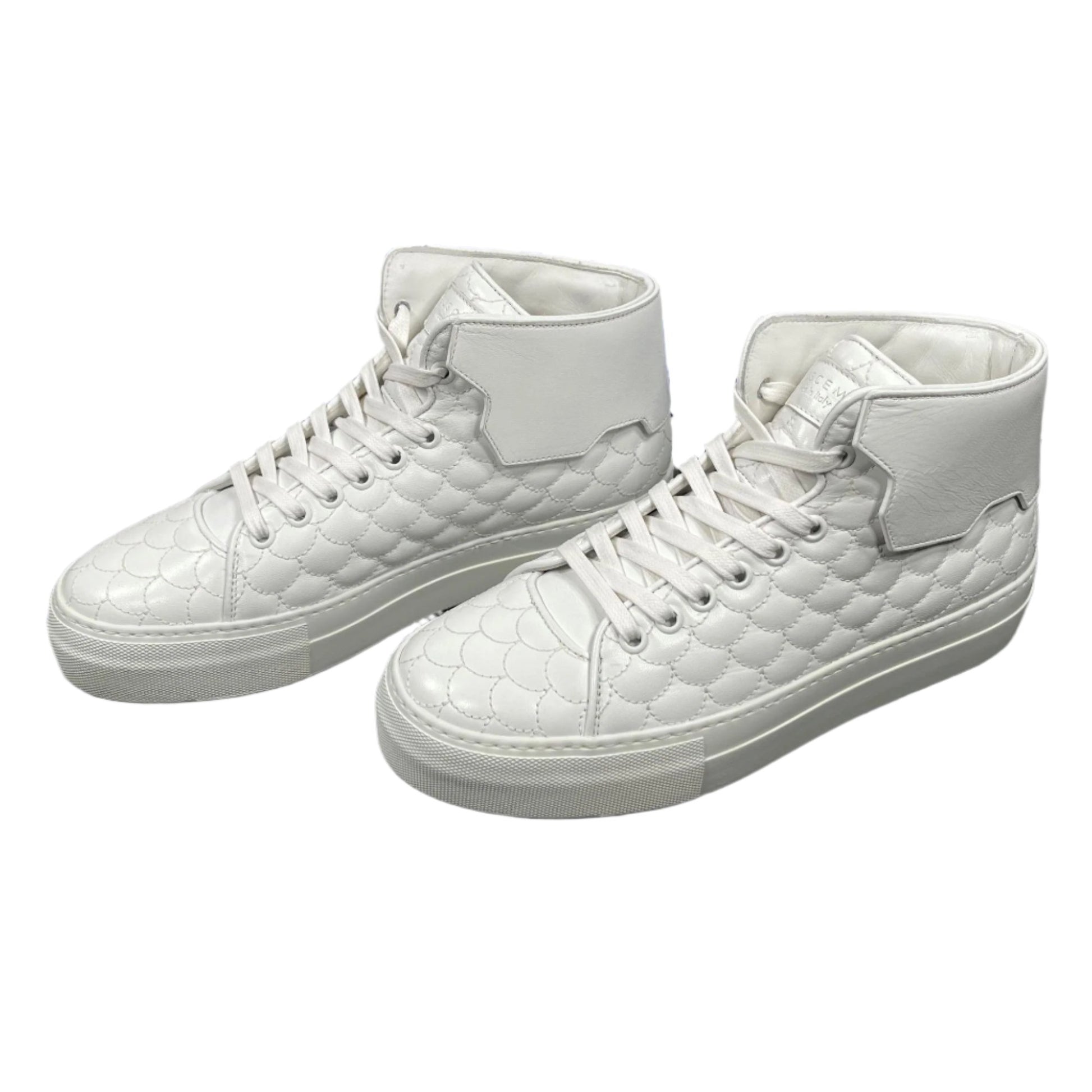 Buscemi 90MM Quilt White Leather Sneakers | Positivo Clothing