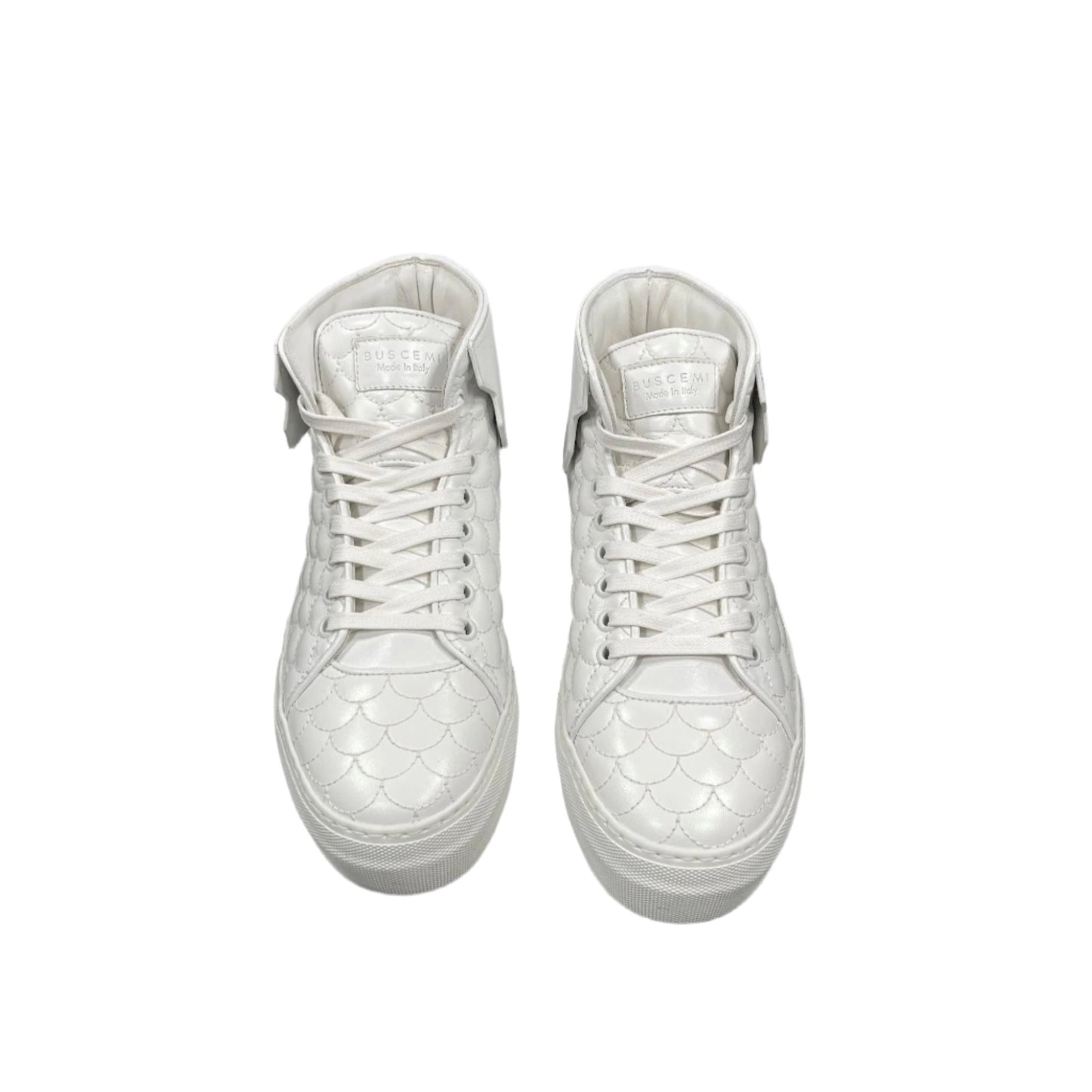 Buscemi 90MM Quilt White Leather Sneakers | Positivo Clothing