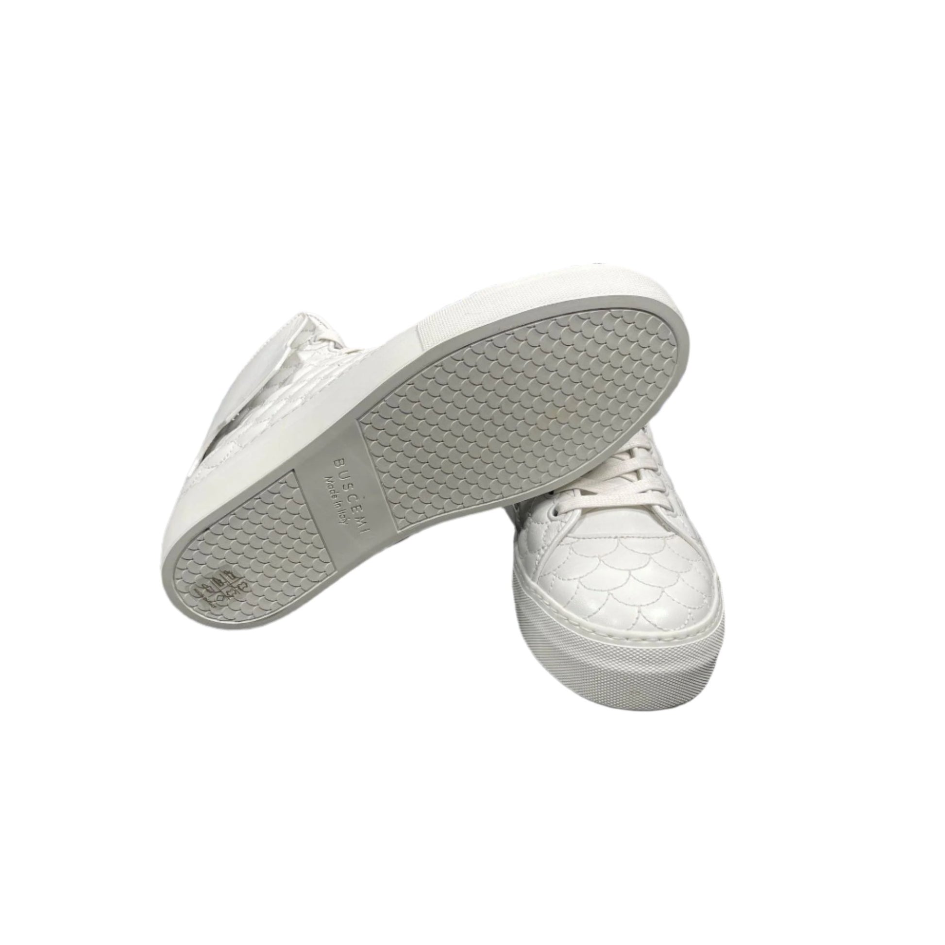 Buscemi 90MM Quilt White Leather Sneakers | Positivo Clothing