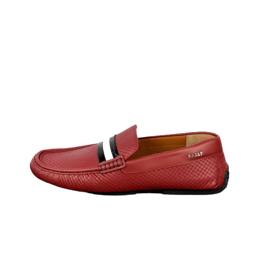 Bally Mens Pacos Red Leather Loafers | Positivo Clothing