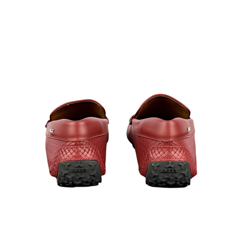 Bally Mens Pacos Red Leather Loafers | Positivo Clothing