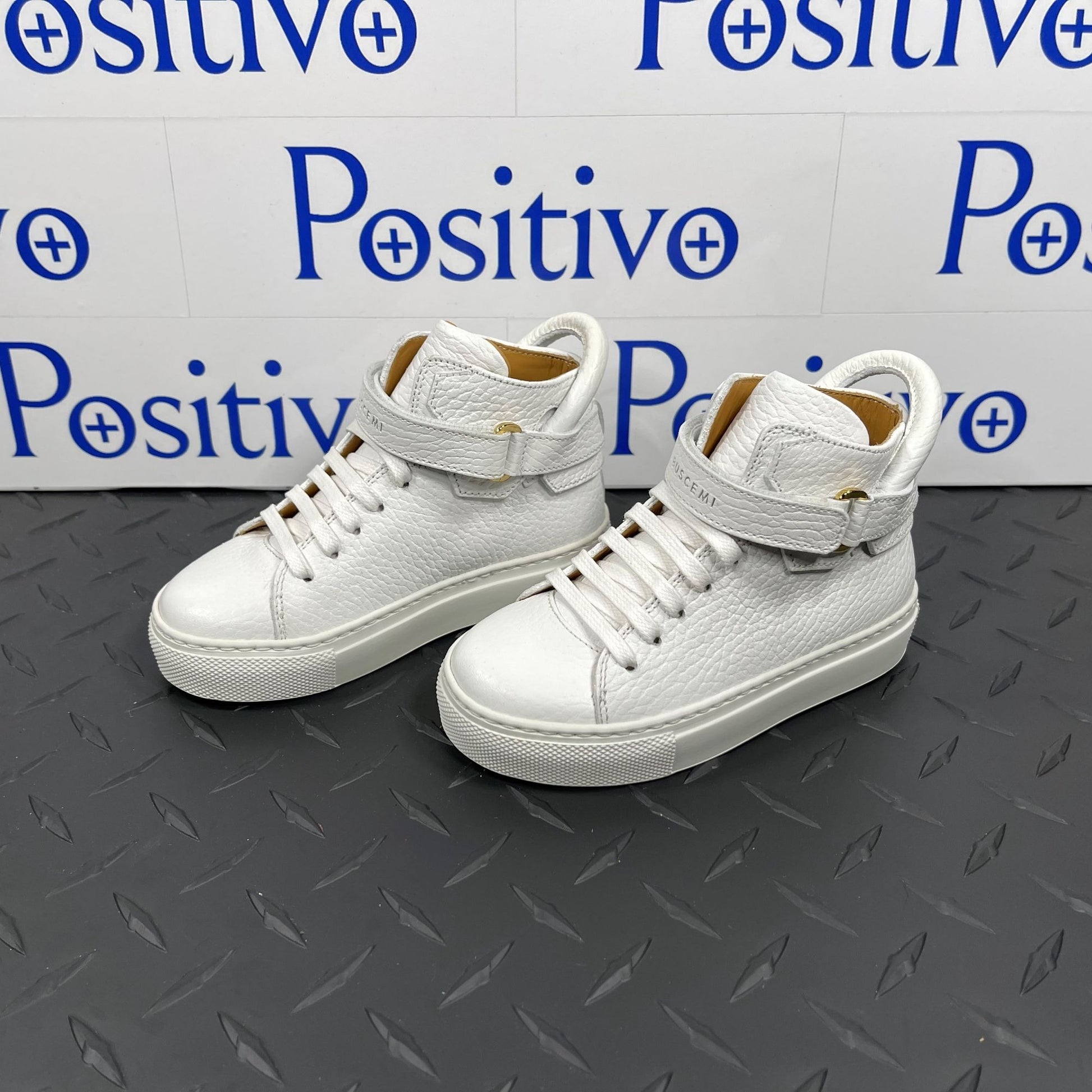 Buscemi 100MM Toddler Alce White Leather Sneakers | Positivo Clothing