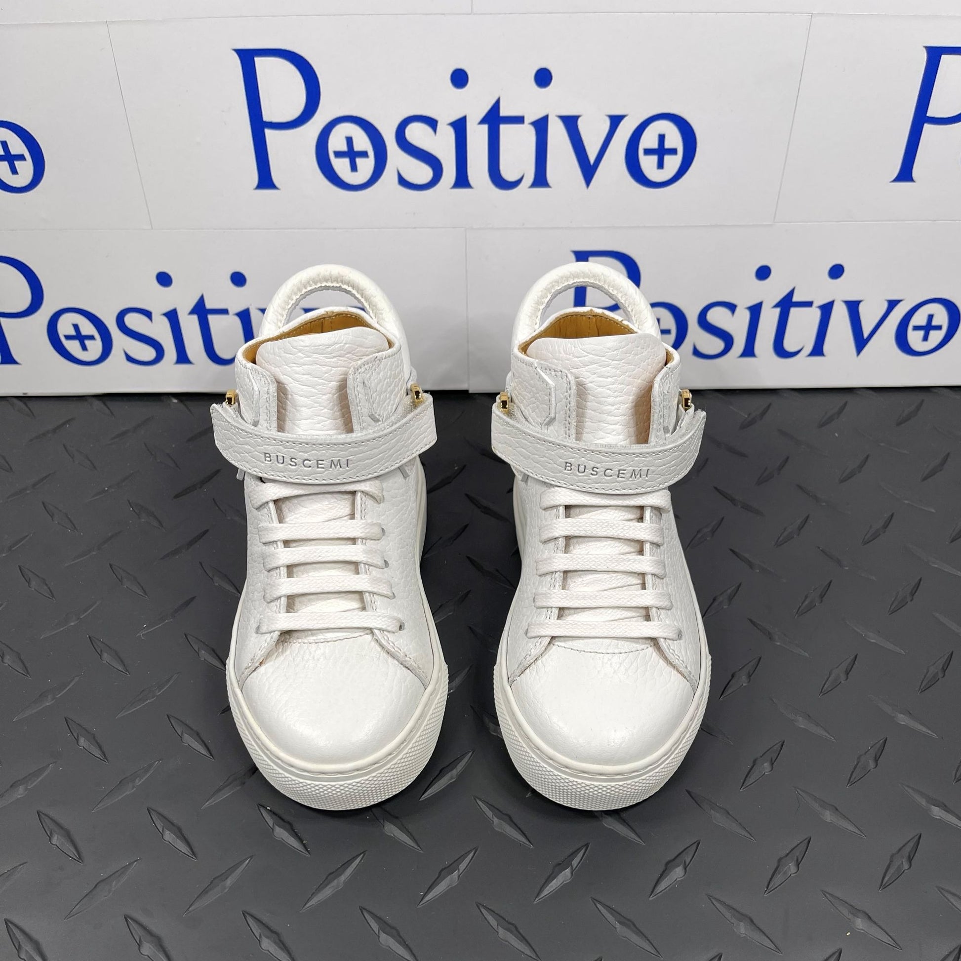 Buscemi 100MM Toddler Alce White Leather Sneakers | Positivo Clothing