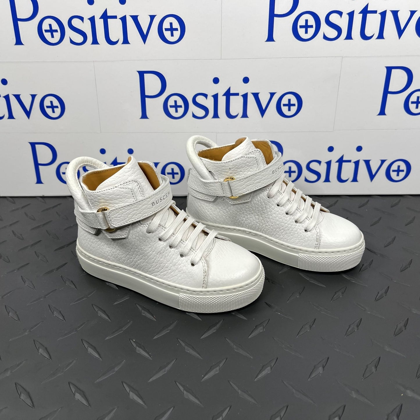 Buscemi 100MM Toddler Alce White Leather Sneakers | Positivo Clothing