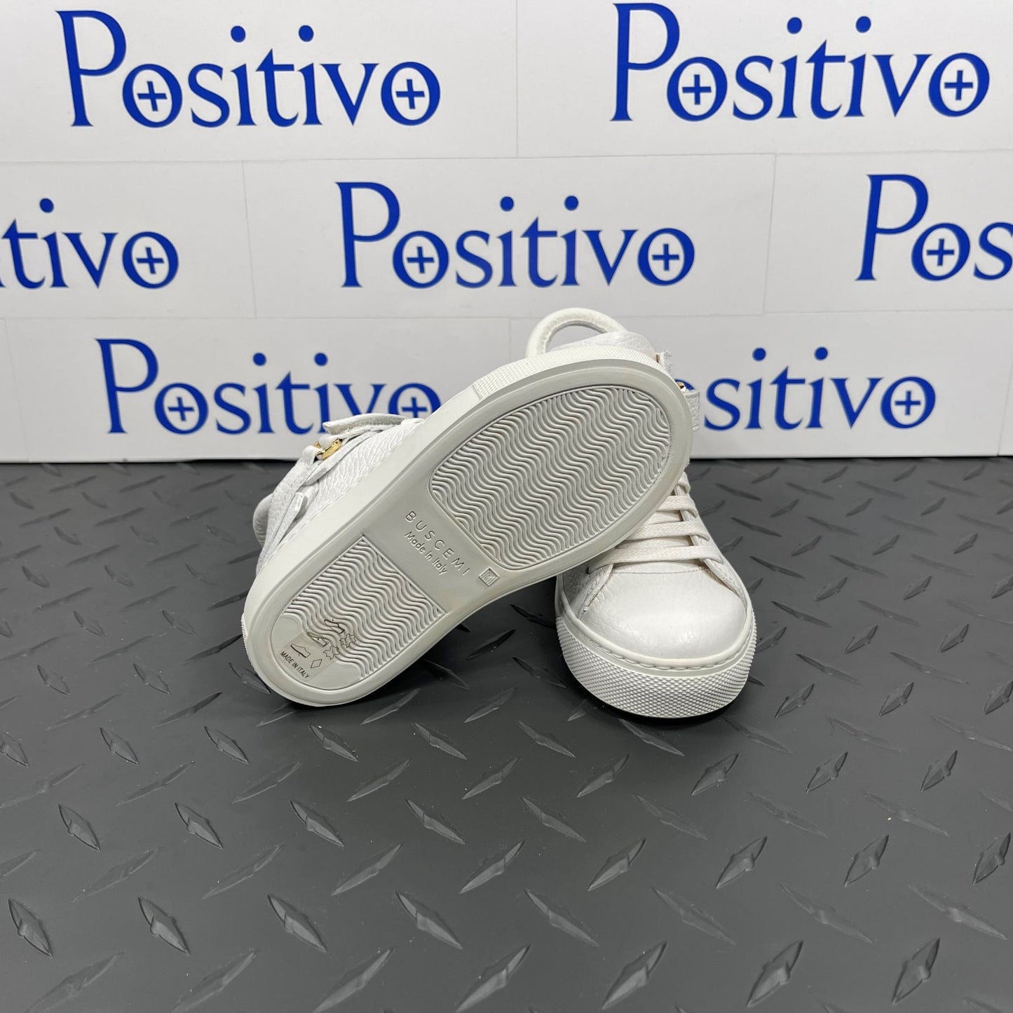 Buscemi 100MM Toddler Alce White Leather Sneakers | Positivo Clothing