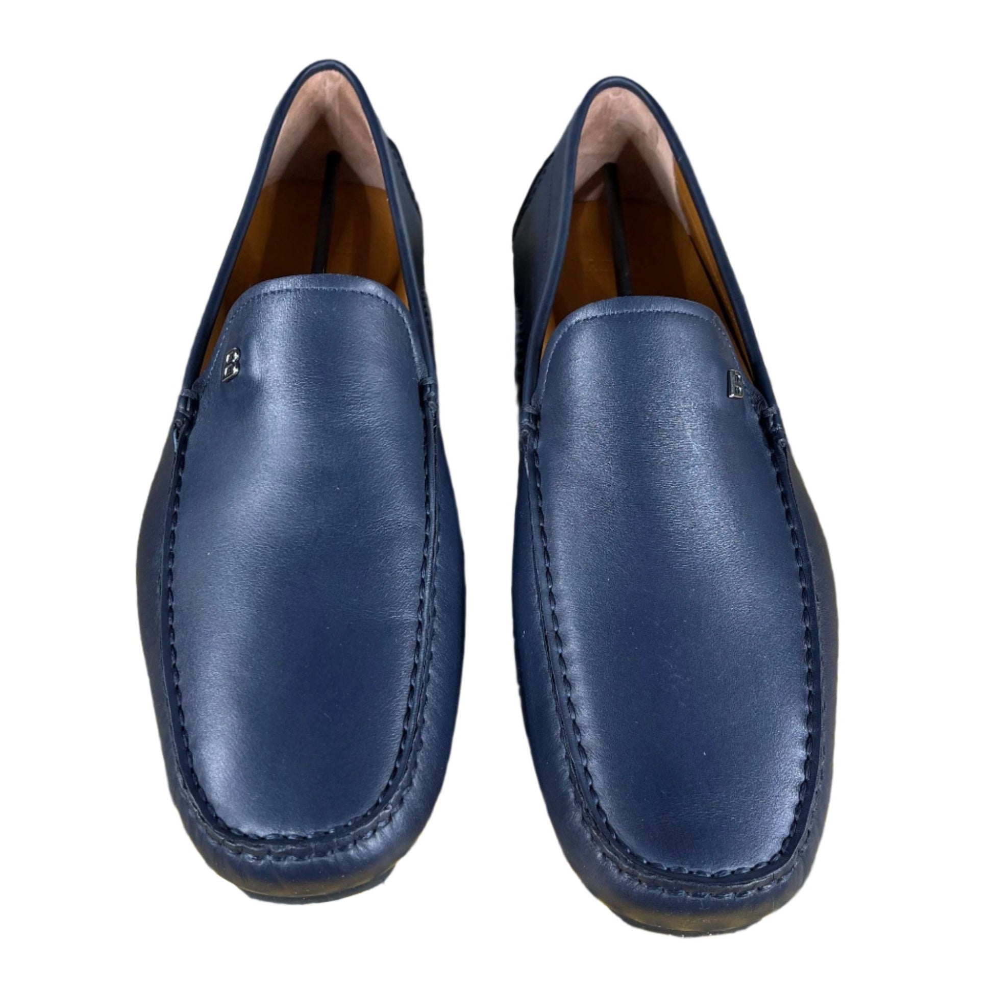 Bally Wander Navy Blue Leather Drivers - Positivo Clothing