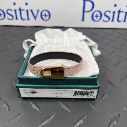 Buscemi Lock Bracelet Black/Pink Leather | Positivo Clothing